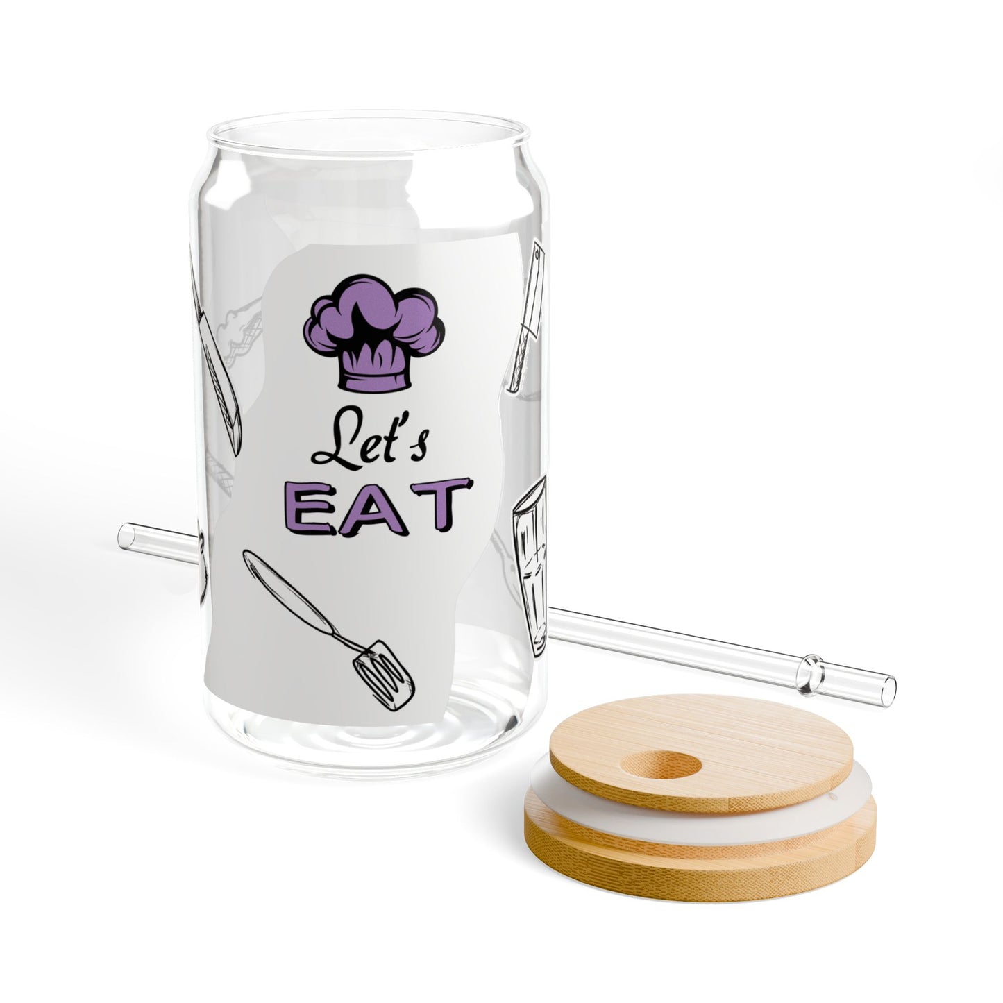 Lets Eat 16oz Sipper Glass