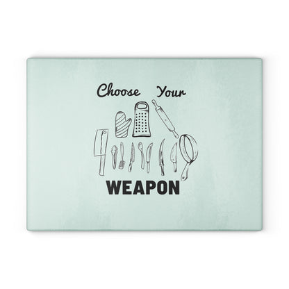 Choose Your Weapon Glass Cutting Board